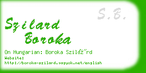 szilard boroka business card